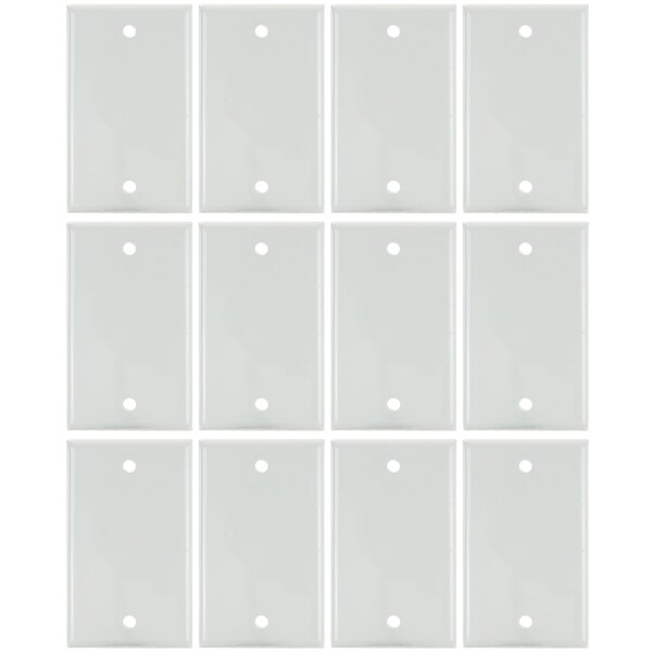 Sunlite 1-Gang Blank Switch/ Receptacle Plate White Plastic 4.5-in X 2.8-in Matching Screws Included, 12PK 40922-NS - main